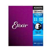 Elixir - 11-52 Acoustic 80/20 Bronze With Polyweb Coating - 11025