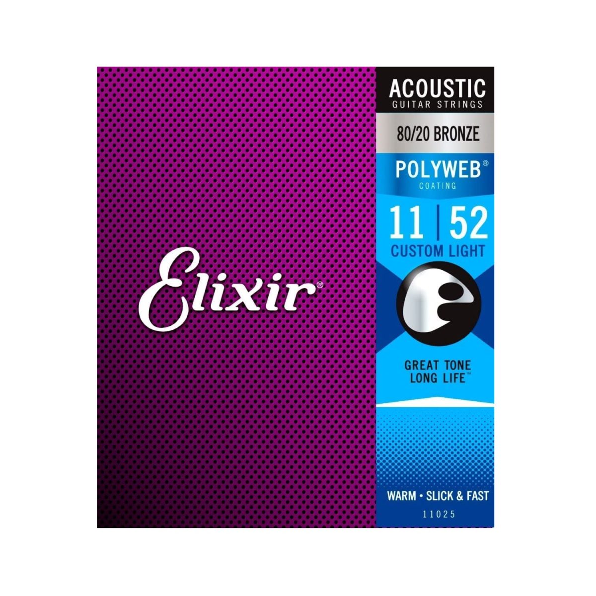 Elixir - 11-52 Acoustic 80/20 Bronze With Polyweb Coating - 11025
