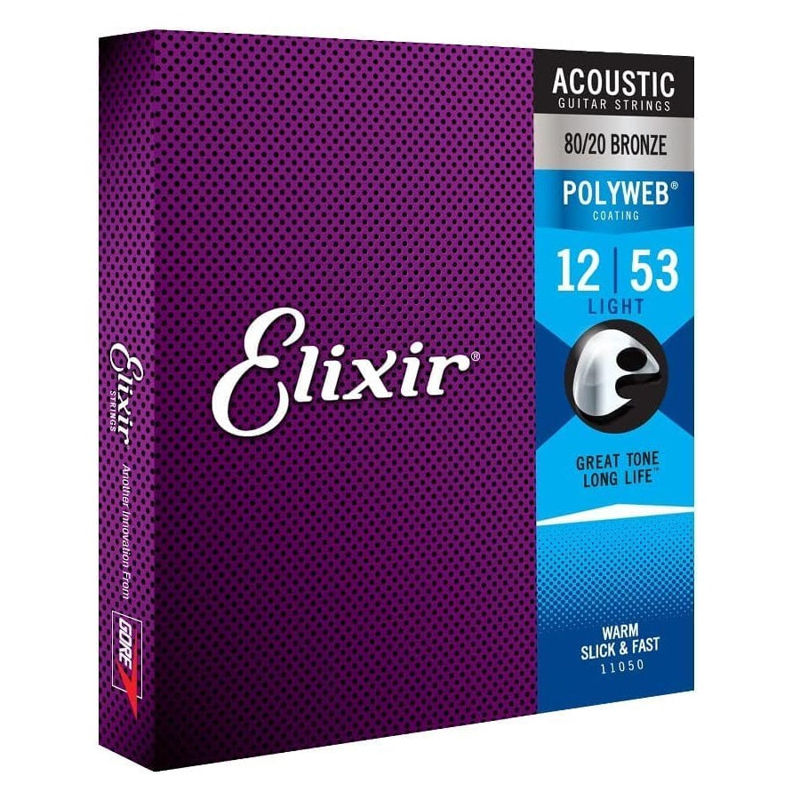 Elixir - 12-53 Acoustic 80/20 Bronze with POLYWEB Coating - Light 11050