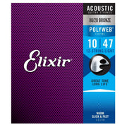 Elixir - 12-String 10-47 Acoustic 80/20 Bronze with POLYWEB Coating - Light 11150