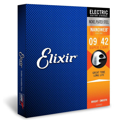Elixir – 9-42 Électrique acier nickelé avec revêtement NANOWEB – Super Léger 12002