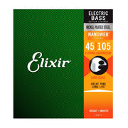 Elixir - 45-105 Electric Bass Nickel Plated Steel w/ NANOWEB Coating - Light/Medium 14077