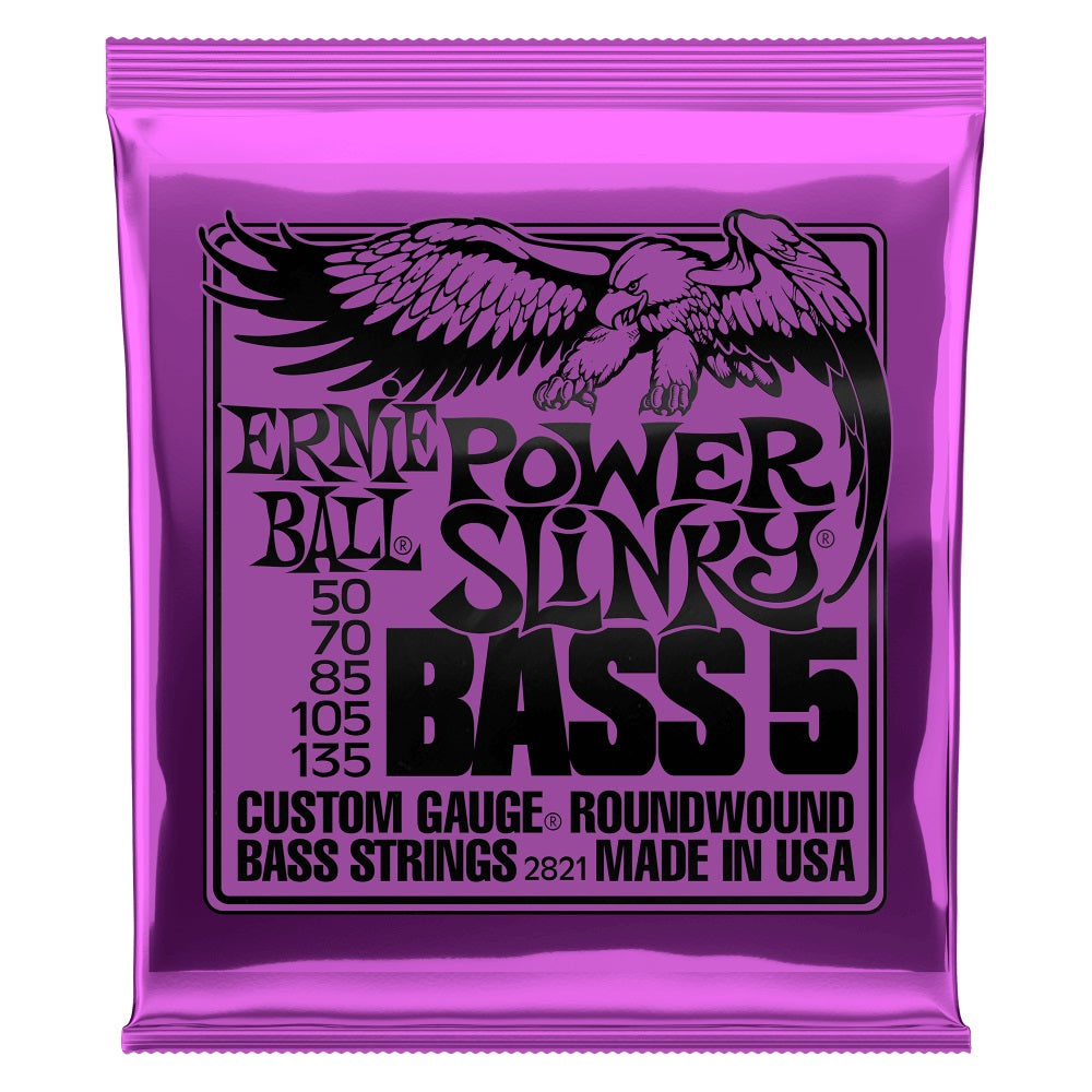 Ernie Ball - 50-135 Power Slinky 5-String Nickel Wound Electric Bass Strings #P02821