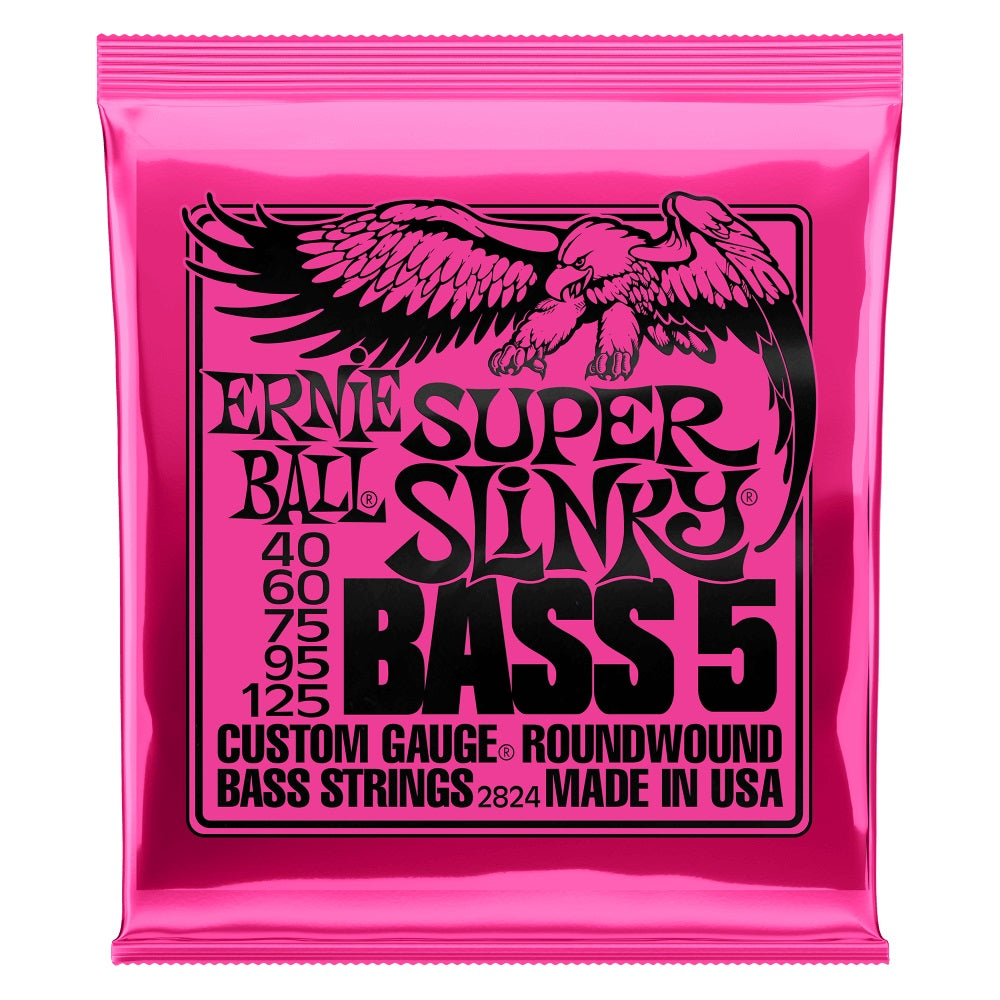 Ernie Ball - 40-125 Super Slinky 5-String Nickel Wound Electric Bass Strings #P02824