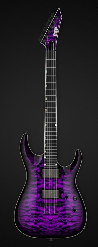 ESP - Electric Guitar with Seymour Duncan Humbuckers, Ebony Fingerboard and TonePros Locking Bridge, Purple Sunburst #EUSCHOR2FMB16E1