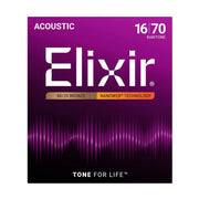 Elixir - 16-70 Baritone Acoustic 80/20 Bronze with Nanoweb Technology