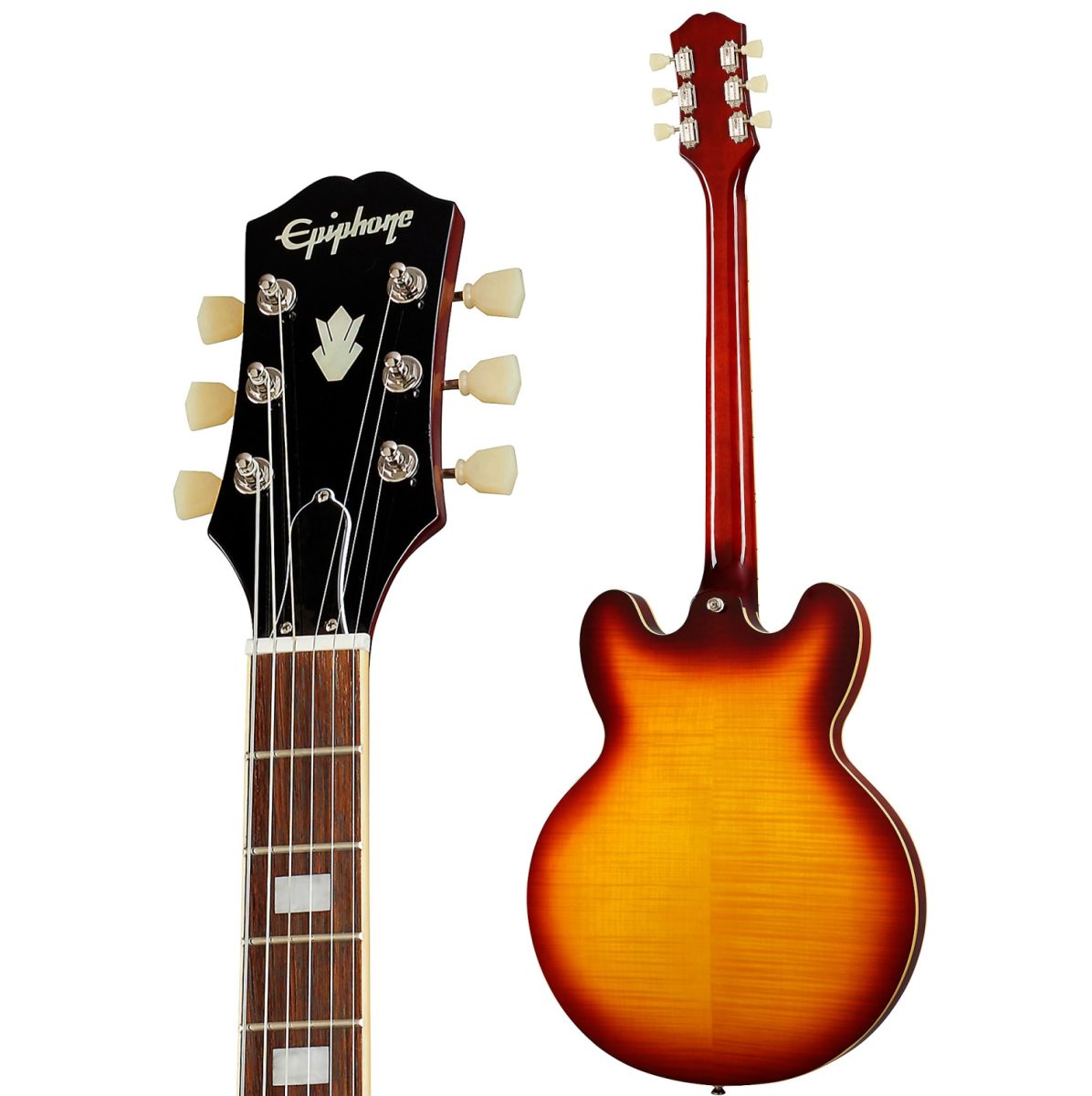 Epiphone Inspired by Gibson ES-335 Figured - Raspberry Teaburst - IGES335FRTN-head
