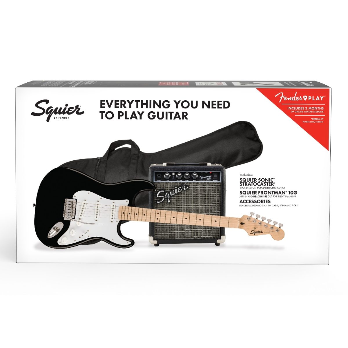 Squier - Sonic™ Stratocaster® Pack - Black - 0371720006 Box Back