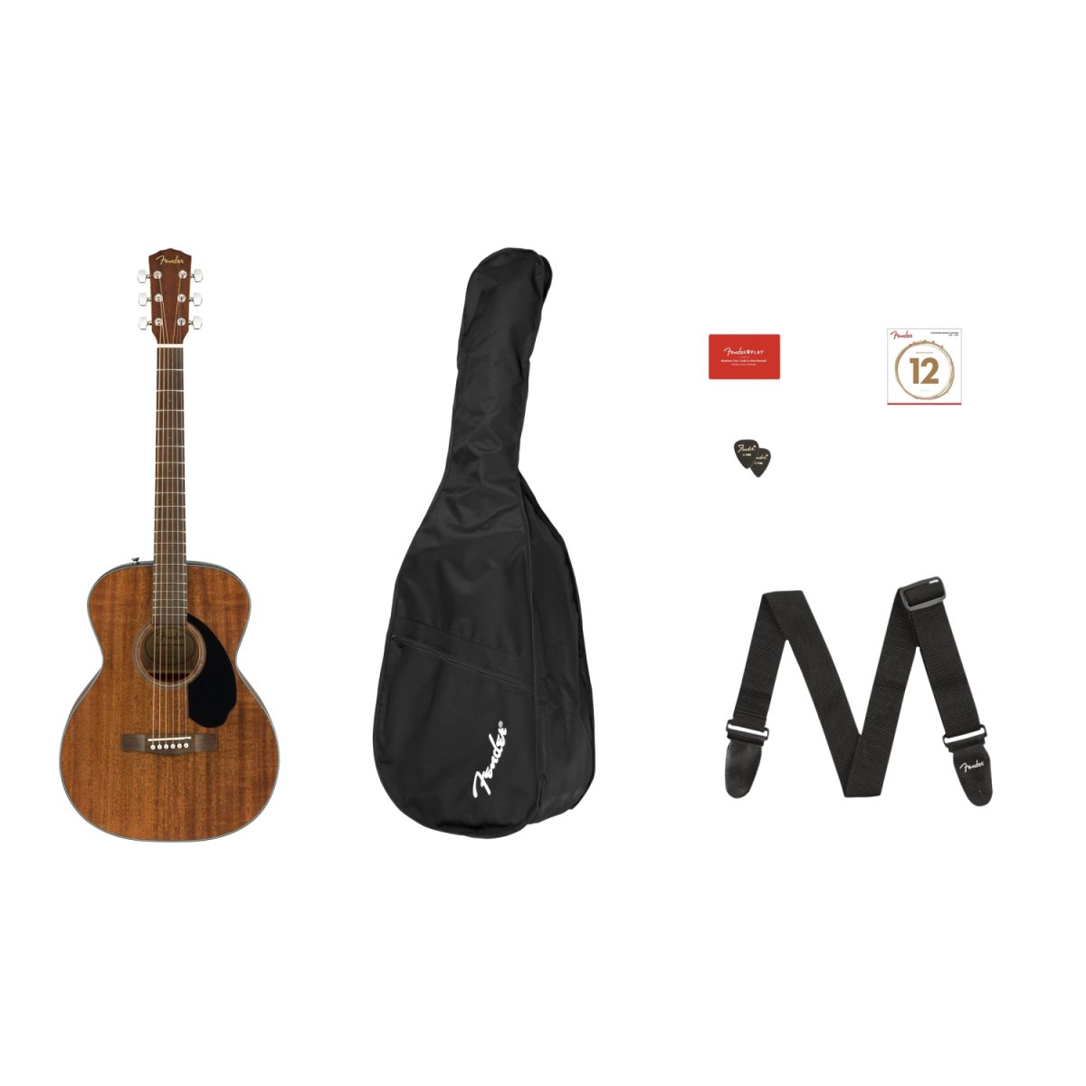 Fender - CC-60S Concert Pack V2 - All-Mahogany Acoustic - 0970150422-pack