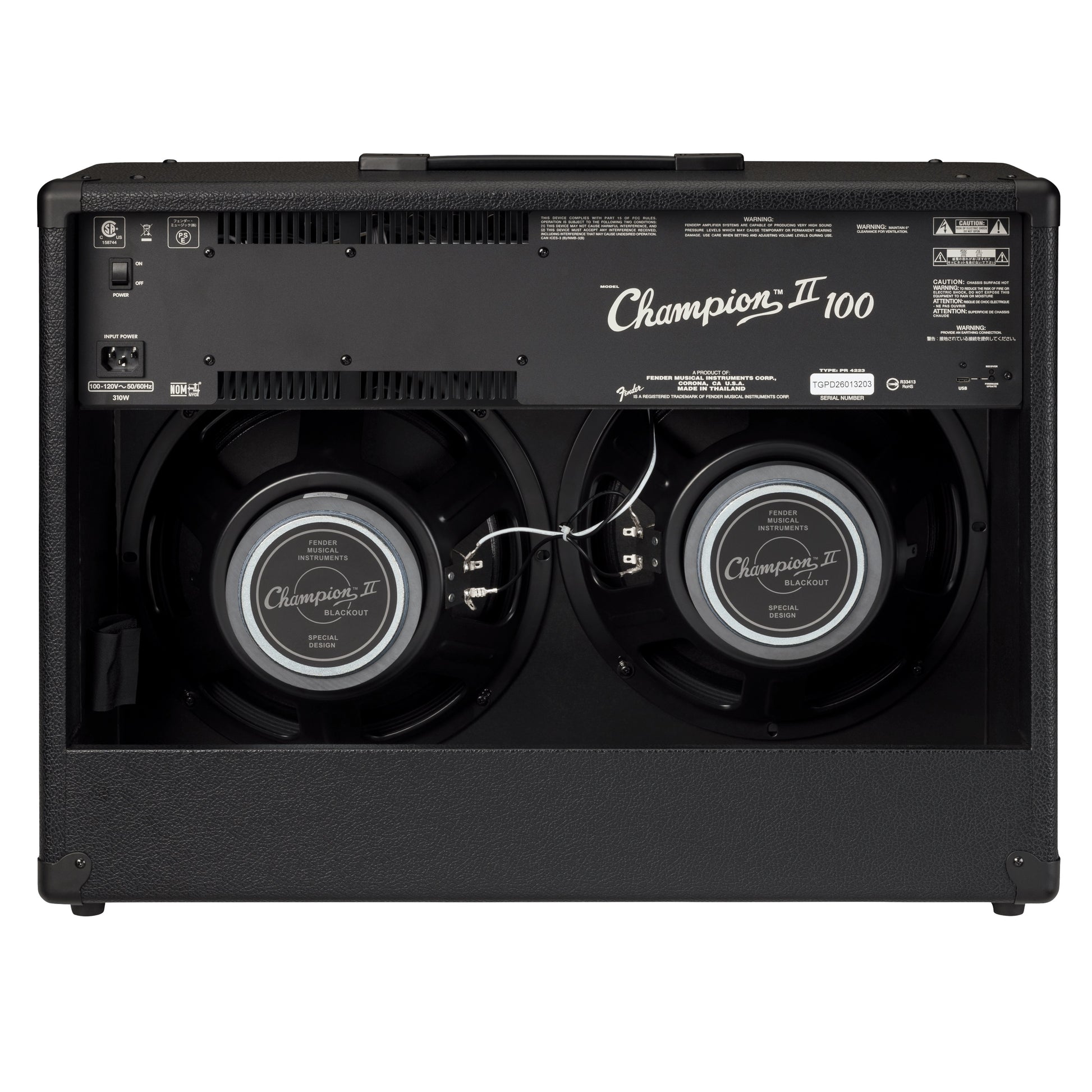 Fender - Champion II 100 Blackout 2x12 100W Guitar Combo