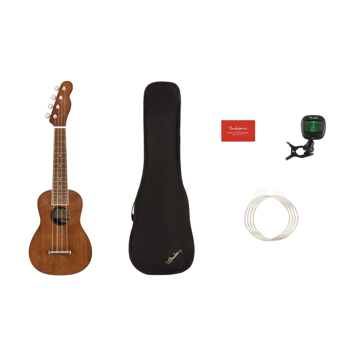Fender - Seaside Soprano Ukulele Pack - Natural - 0971610022