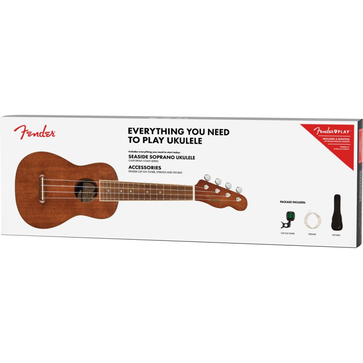 Fender - Seaside Soprano UkuleleSunburst - 0970722003-box