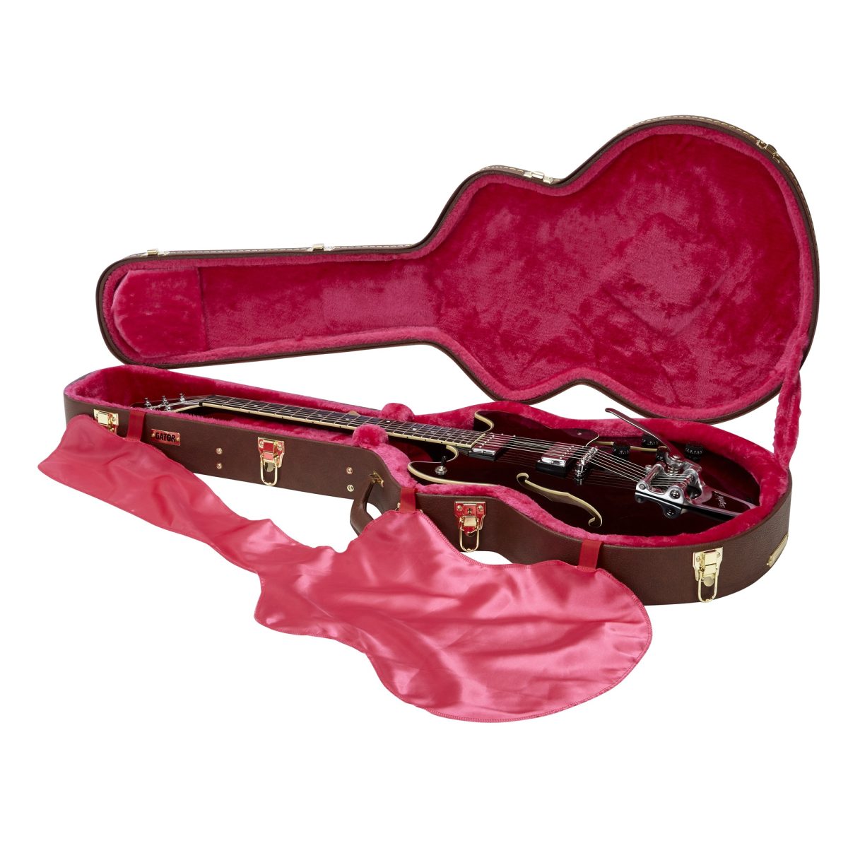 Gator - Semi-Hollow Guitar Deluxe Brown Wood Case #GW-335-BROWN