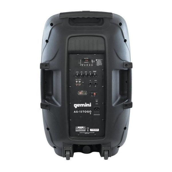 Gemini - AS-15TOGO 15" Portable Bluetooth Speaker with Wheels