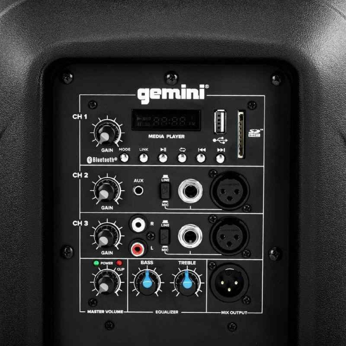 Gemini - AS-2110BT - 1000 Watt Active 10” Bluetooth® Loudspeaker Back Zoom
