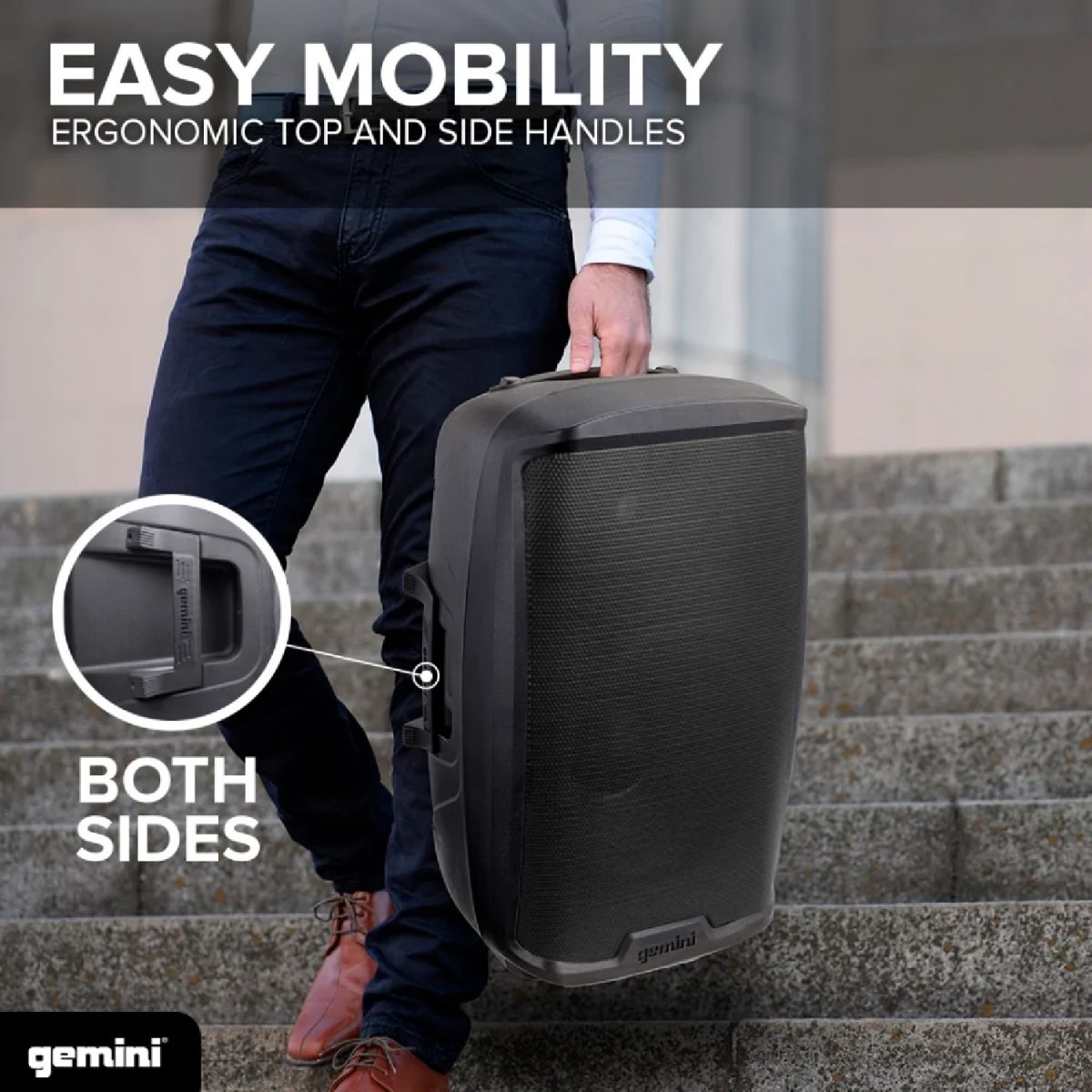 Gemini - AS-2115BT-PK: 2000 Watt 15” Active Bluetooth Loudspeaker With Stand Mobility