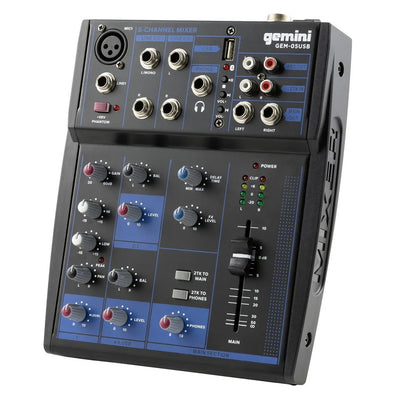 Gemini – GEM-5USB Mixeur audio professionnel Bluetooth 5 canaux