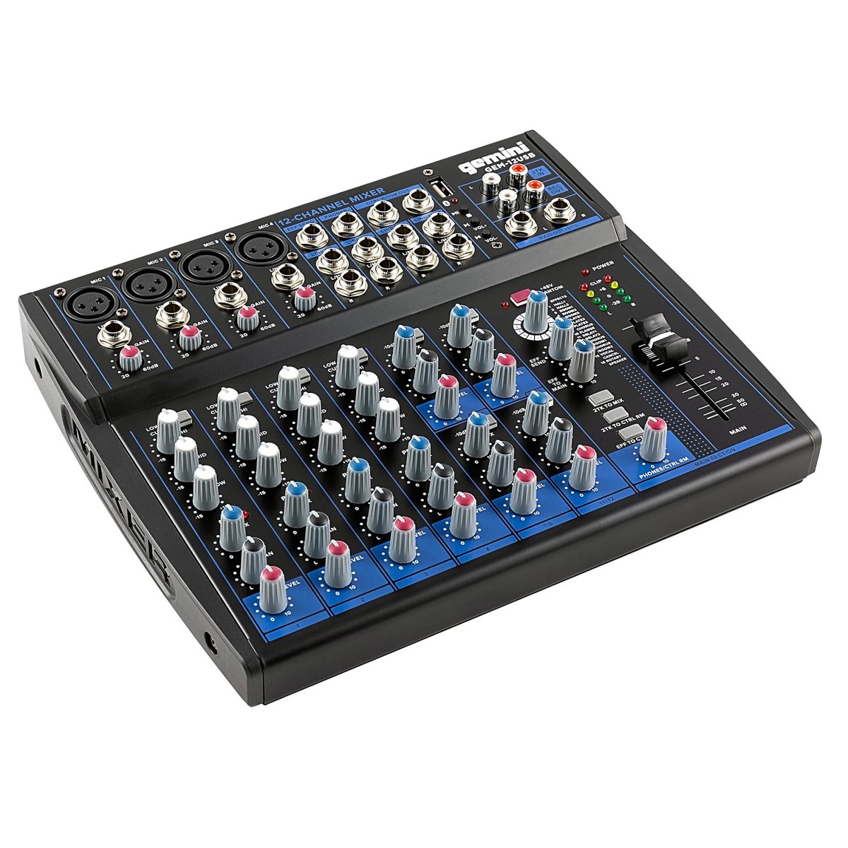 Gemini - GEM-12USB Professional 12-Channel Bluetooth Audio Mixer