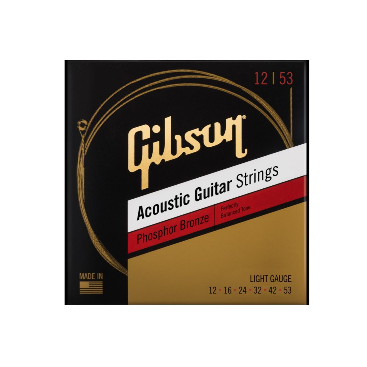 Gibson - 12-53 Phosphor Bronze Acoustic Guitar Strings - GPB12