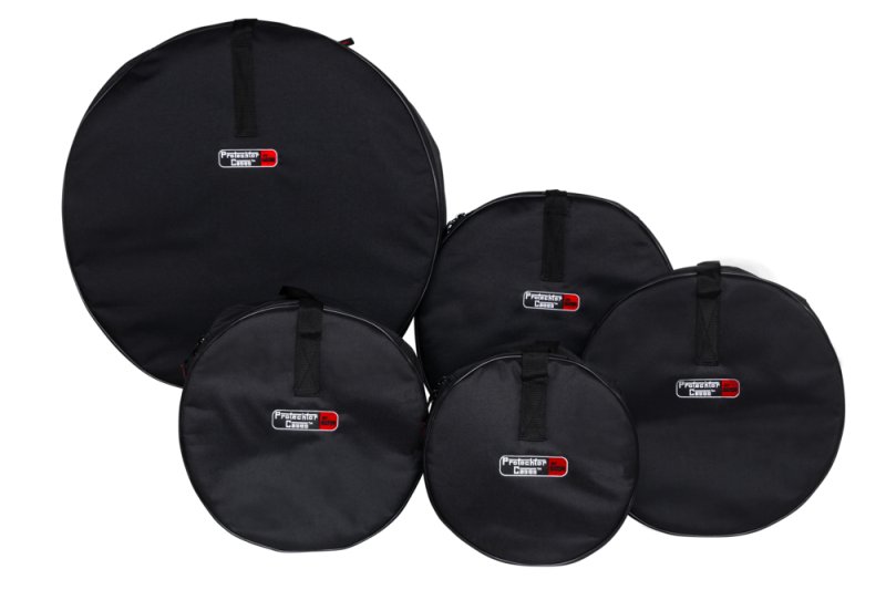 Gator - 5-Piece Rock Drum Bag Set for 22x18", 10x8", 12x9", 16x16", and 6.5x14" Drums, Black #GP-ROCK-100