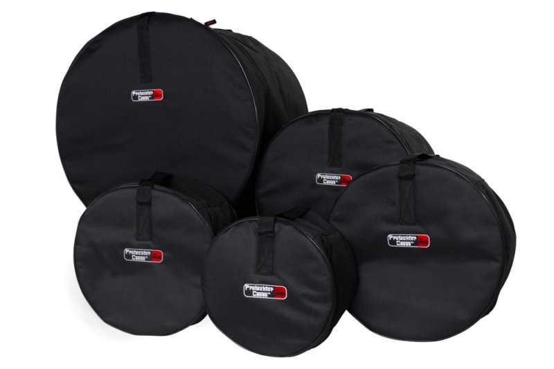 Gator - 5-Piece Rock Drum Bag Set for 22x18", 10x8", 12x9", 16x16", and 6.5x14" Drums, Black #GP-ROCK-100