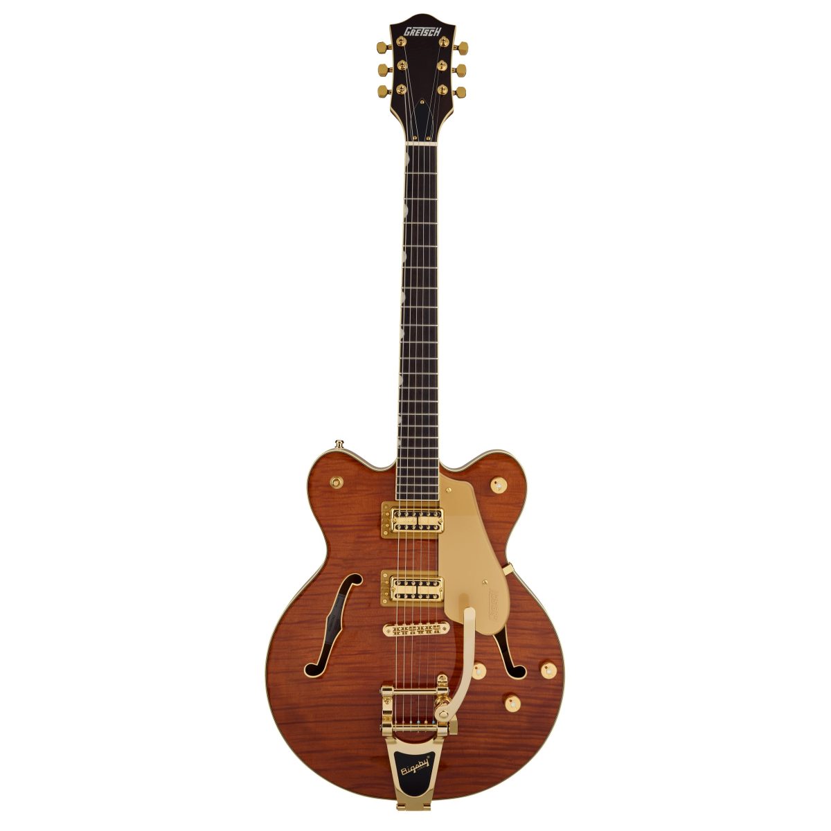 Gretsch - Electromatic LTD Flame Okoume Broadkaster Double-Cut with Bigsby - Roundup Orange Stain #2508840523