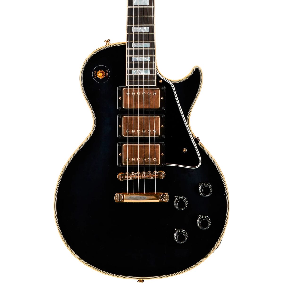Gibson Custom Shop - 1957 Les Paul Custom Reissue 3-Pickup VOS w-stopbar - Ebony-front3