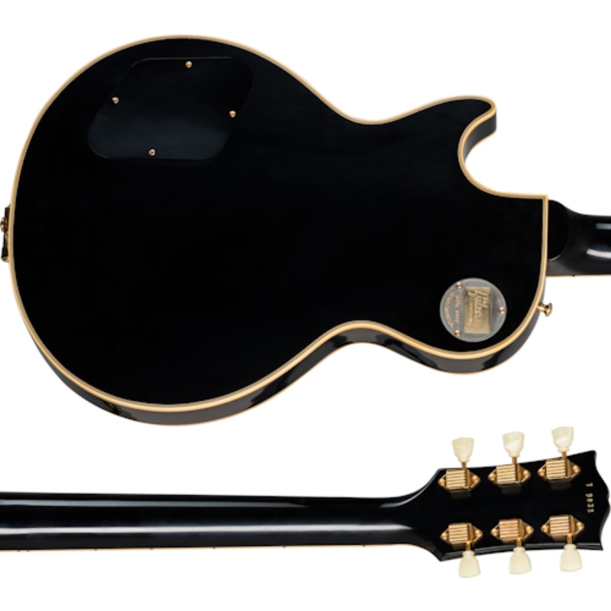 Gibson Custom Shop - 1957 Les Paul Custom Reissue VOS - 3-Pickup - w_Bigsby- Ebony-back (1)