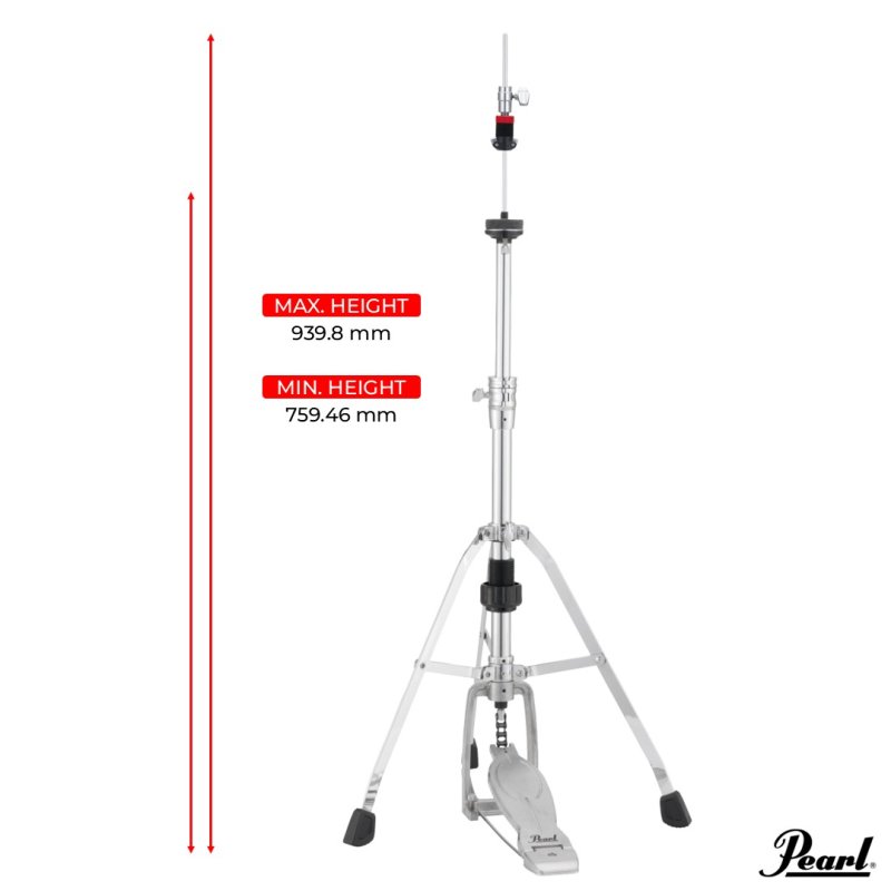 Pearl - Eliminator Solo Single-Braced Hit Hat Stand w/ HCL-105QR Quick Release Rapid Clutch #H-1030SQR