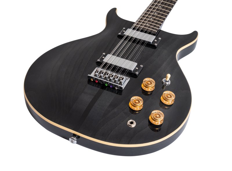 Washburn - Hawk 12-String Neck-Through Electric Guitar, Transparent Black #H12TB