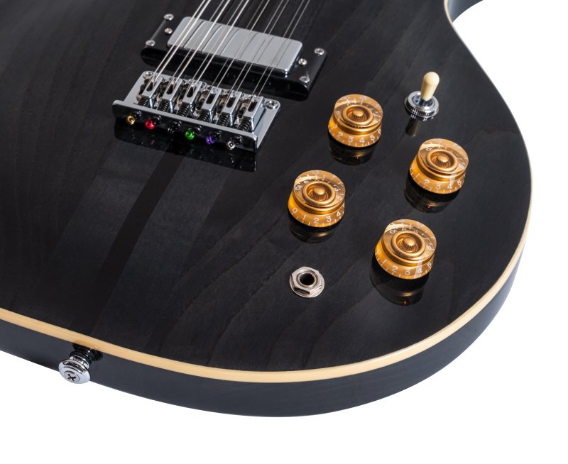 Washburn - Hawk 12-String Neck-Through Electric Guitar, Transparent Black #H12TB