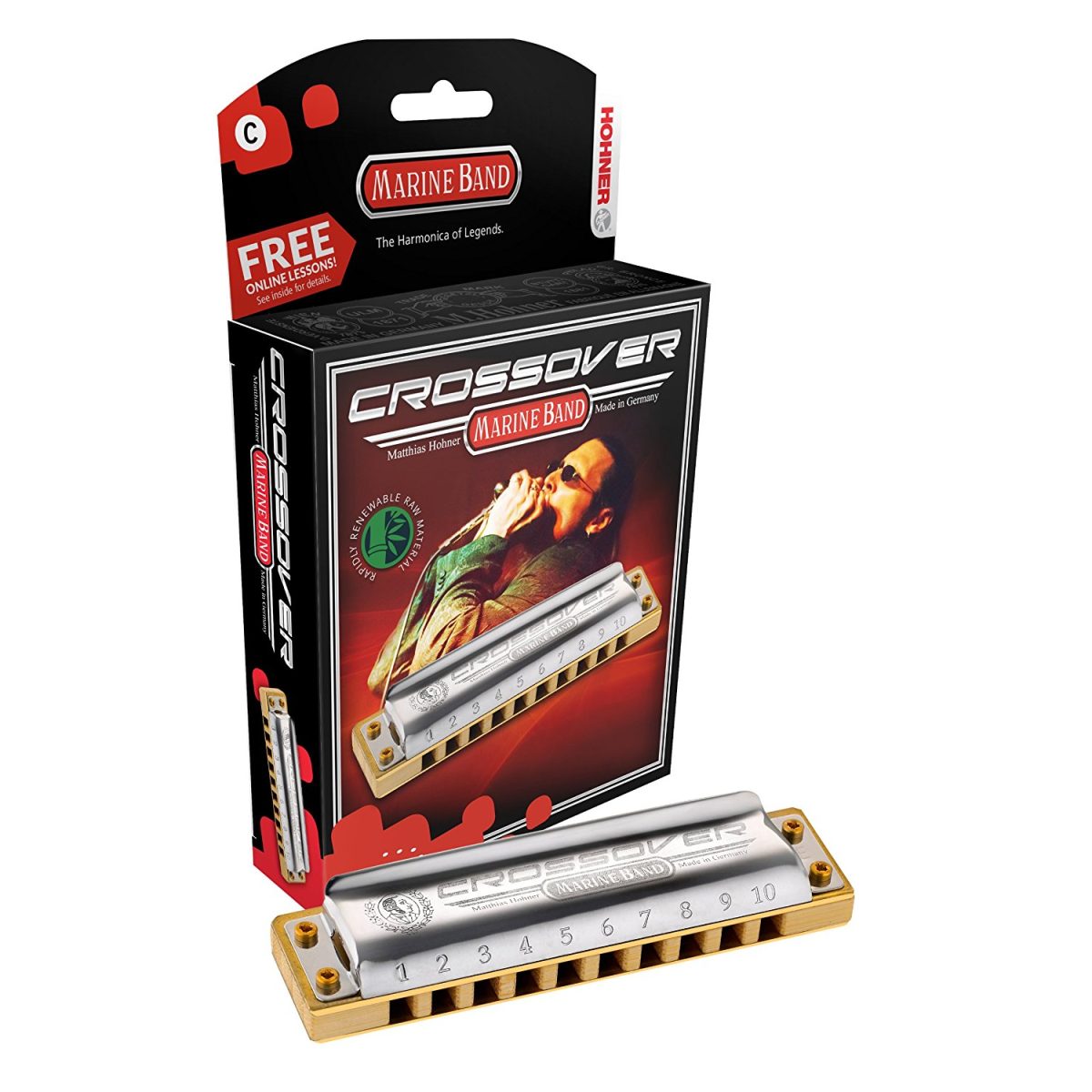 Hohner M2009 Marine Band Crossover Harmonica with box
