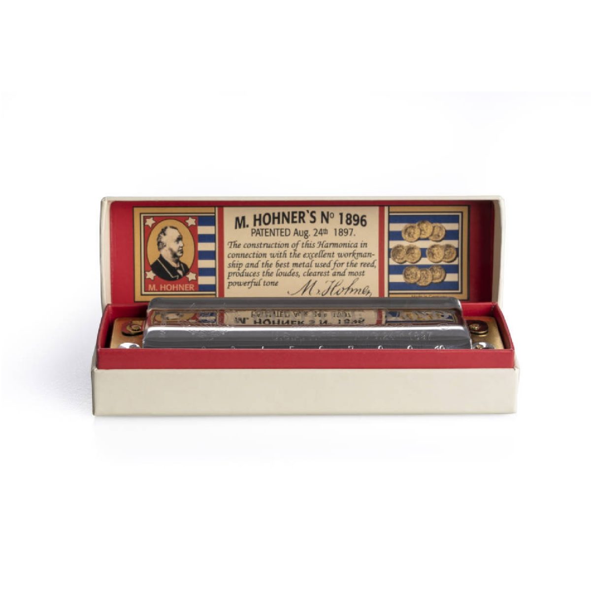 Hohner - M202101X - 125th Anniversary Edition Marine Band 1896 Key of C Harmonica Box