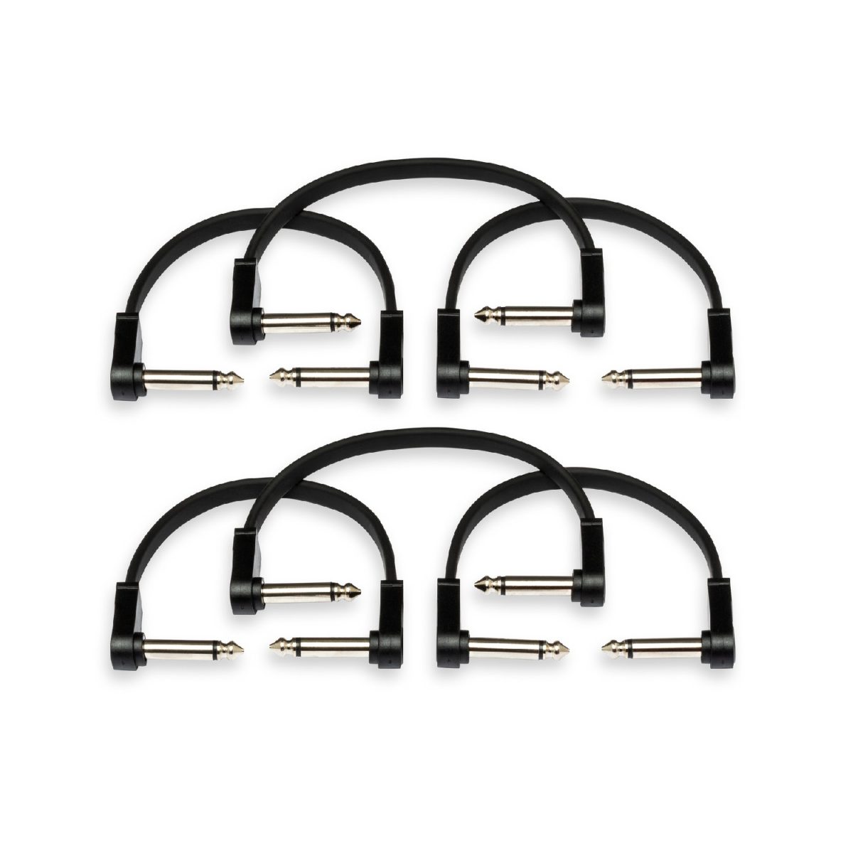 Hosa - 6-pack 6'' Flat Guitar Patch Cable