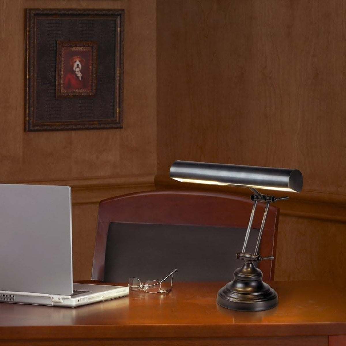 House Of Troy - AP14-41-91 Adjustable 14'' Piano/Desk Portable Lamp Advent Collection - Oil Rubbed Bronze On Desk