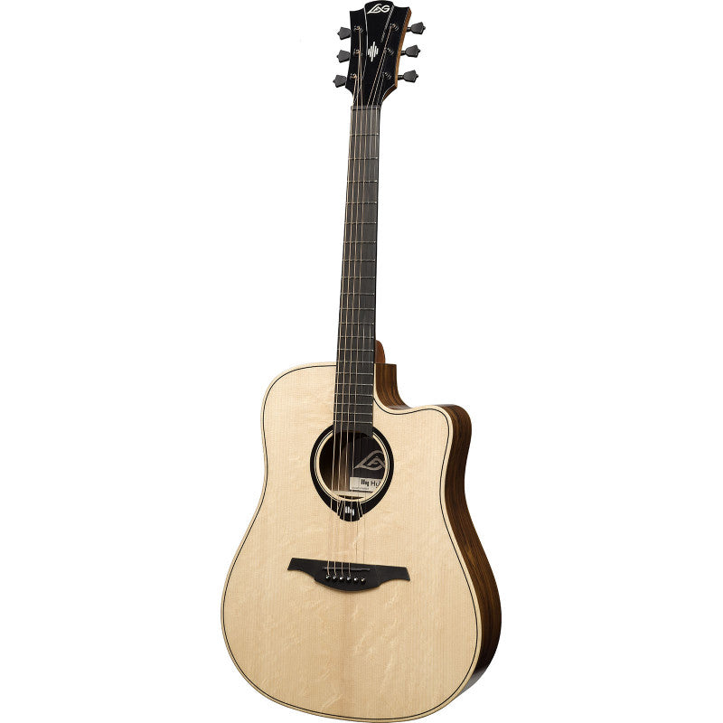 LAG Guitars - LAG HyVibe H2 HV30DCE Dreadnought Smart Guitar Cutaway Gloss with Gigbag #HV30DCE