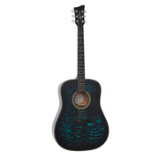 Jay Turser - Dreadnought Acoustic Guitar, Full Size, Blue Burst Quilt #JTA524D-BLSBQ