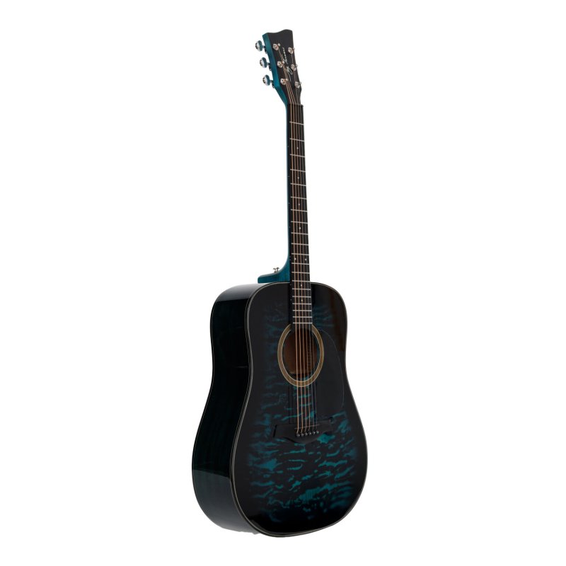 Jay Turser - Dreadnought Acoustic Guitar, Full Size, Blue Burst Quilt #JTA524D-BLSBQ