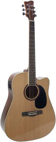 Jay Turser - Dreadnought Cutaway Acoustic Guitar with EQ, Natural #JTA524D-CE-N