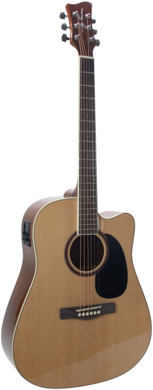 Jay Turser - Dreadnought Cutaway Acoustic Guitar with EQ, Natural #JTA524D-CE-N