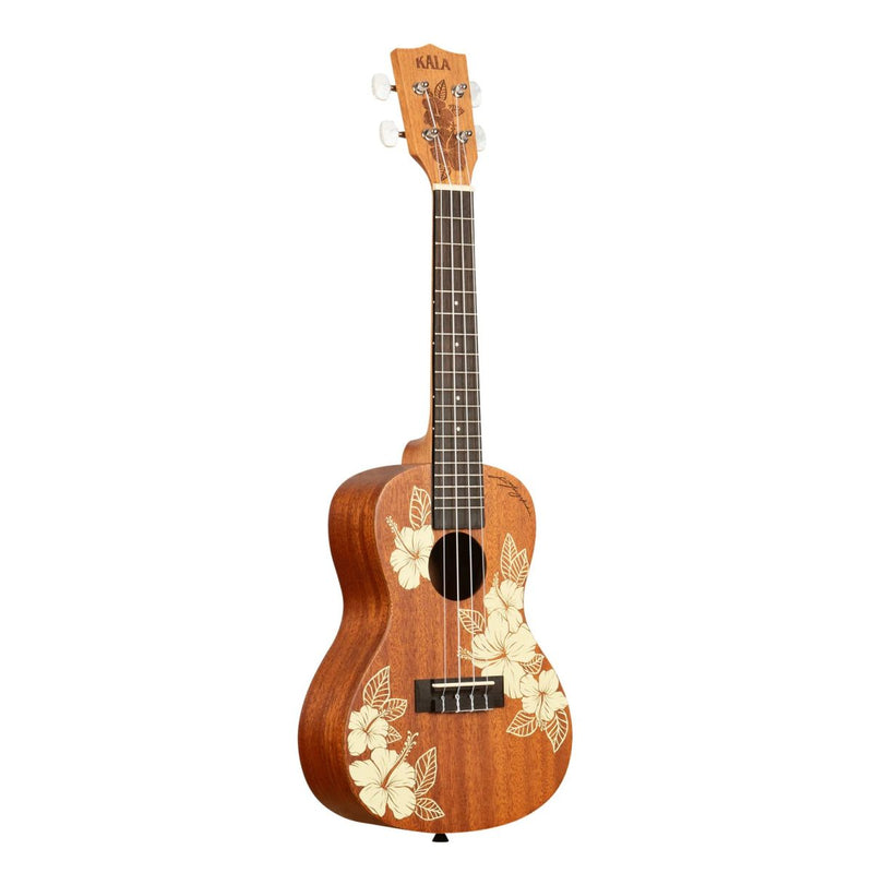 Kala – Ukulélé Concert Hibiscus en acajou avec housse #KA-HIBISCUS-C