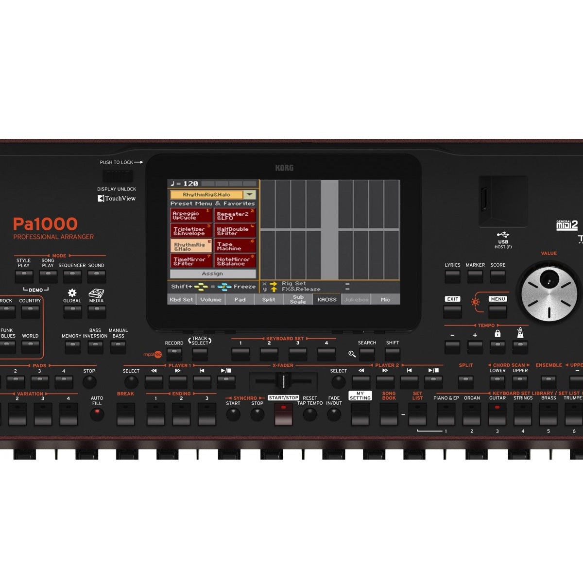 Korg - Pa1000 Professional Arranger Screen