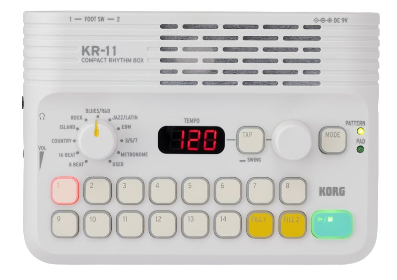 Korg - 16-Pad Compact Rhythm Box Drum Machine #KR11