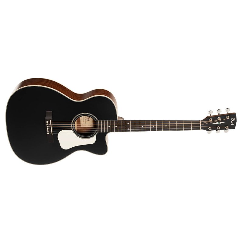 Cort - Luce Series OM body Acoustic Guitar, Black Satin #L100OCF-CED-BKS