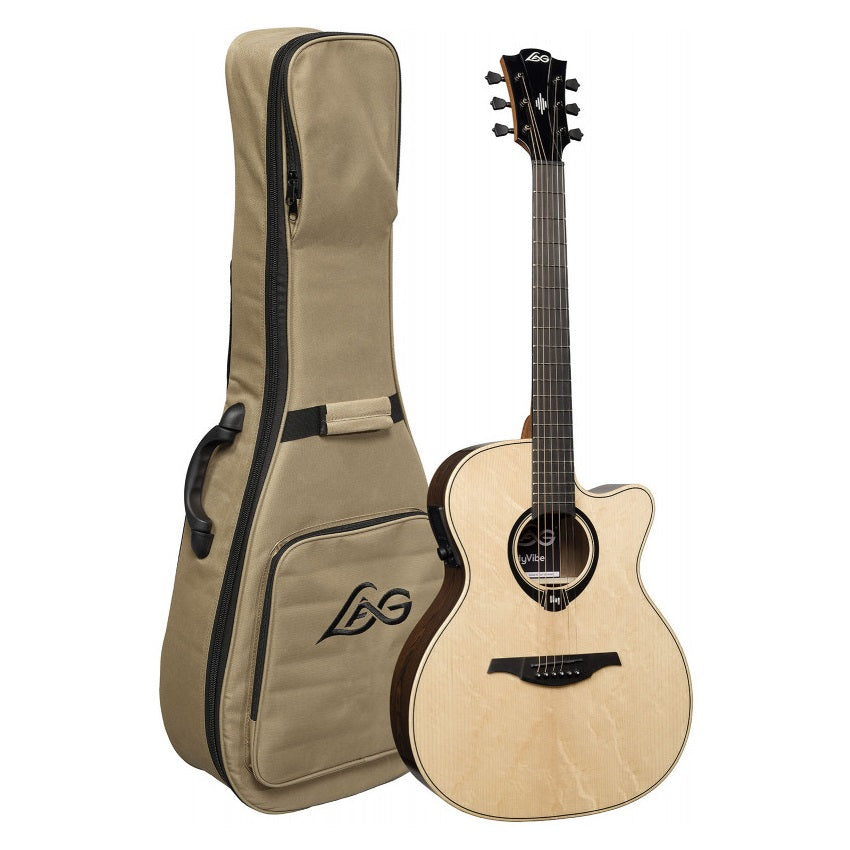 LAG Guitars - HyVibe HV30 Auditorium Cutaway Gloss #HV30ACE — 7