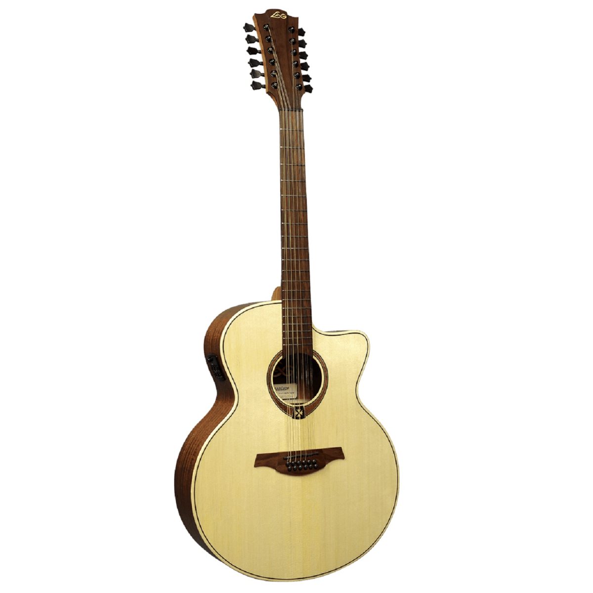 LAG Guitars - Tramontane 177 Jumbo 12 Strings Electric-Acoustic Side