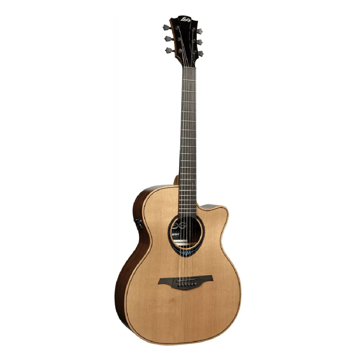LAG Guitars - Auditorium Cutaway Glossy BlueWave 2 Smart Guitar - TBW2ACE