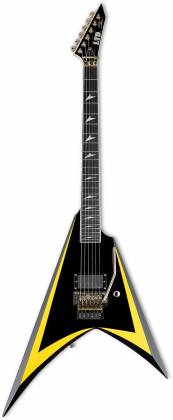 ESP - Alexi Laiho Signature Electric Guitar with Case, Black with Yellow Pinstripe #LALEXIARROWHEADSE