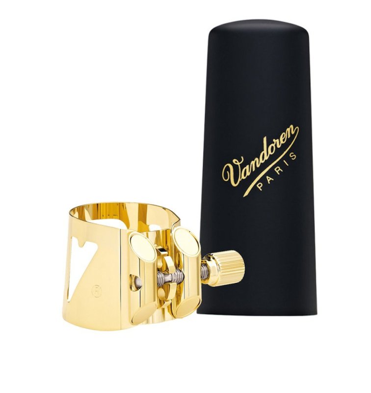 Vandoren - Optimum Ligature and Plastic Cap for Alto saxophone Gilded with 3 Interchangeable Pressure #LC07P