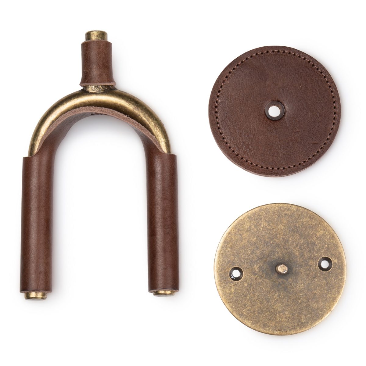 Levy's - Brass Forged Guitar Hanger w/ Brown Leather Pieces